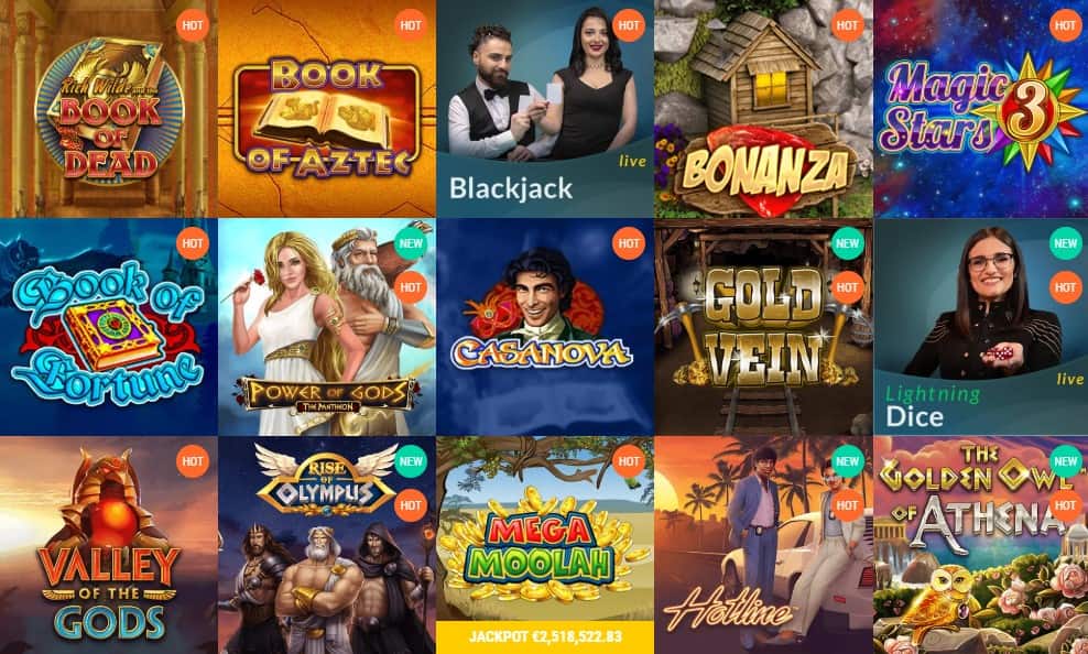 Spinia Casino Spiele online