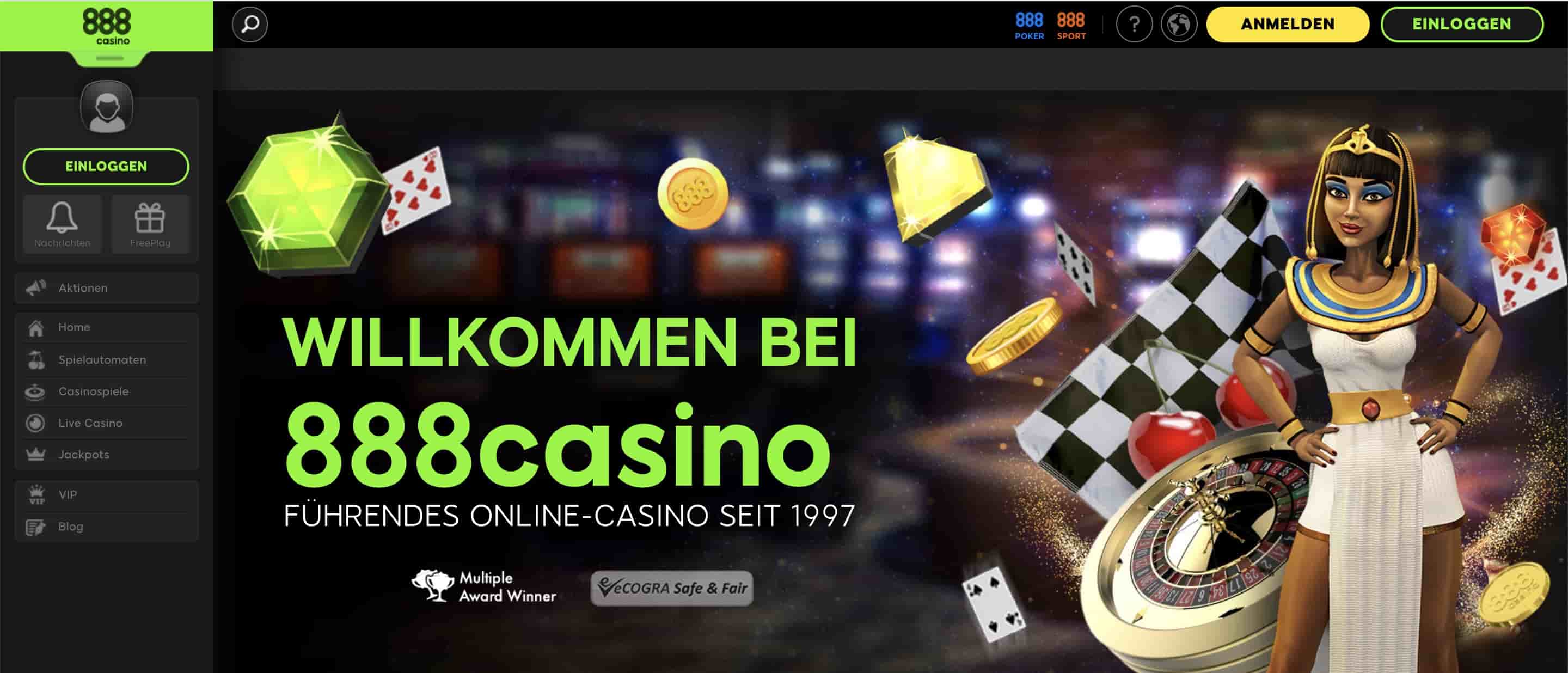 888 casino homepage screenshot