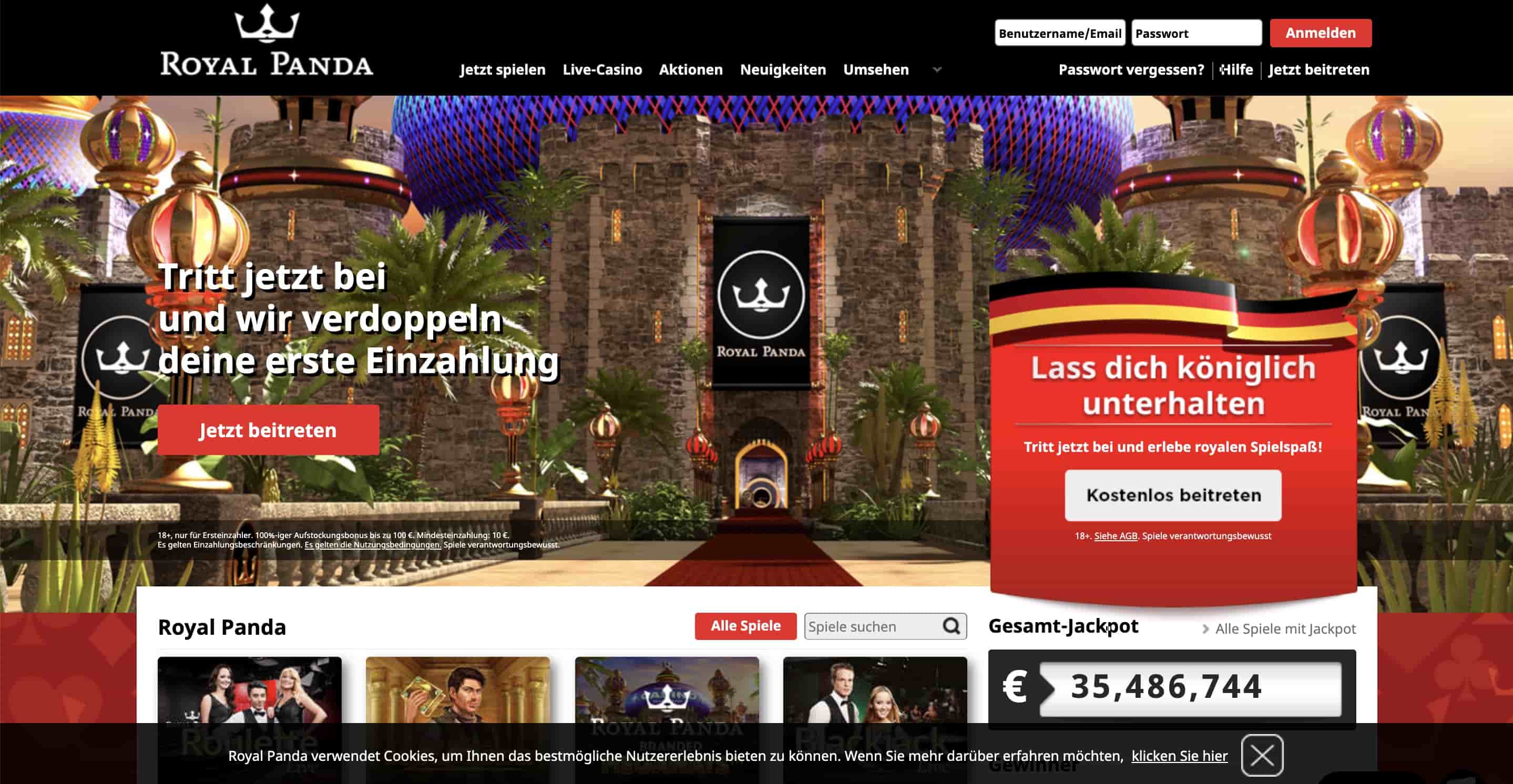 royal panda homepage